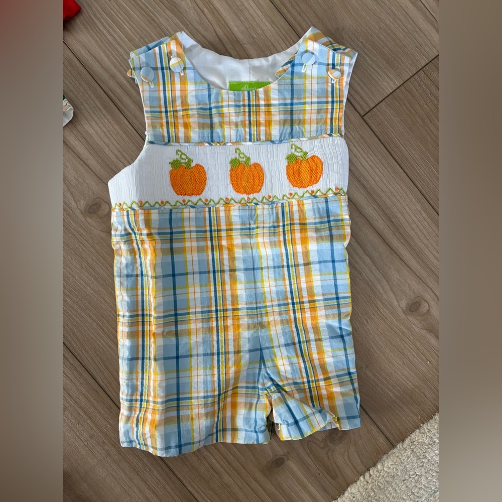 Plaid Pumpkin John John NWOT Classic Whimsy